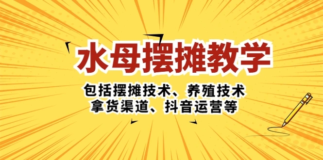 水母·摆摊教学，包括摆摊技术、养殖技术、拿货渠道、抖音运营等-好课945知识付费商城